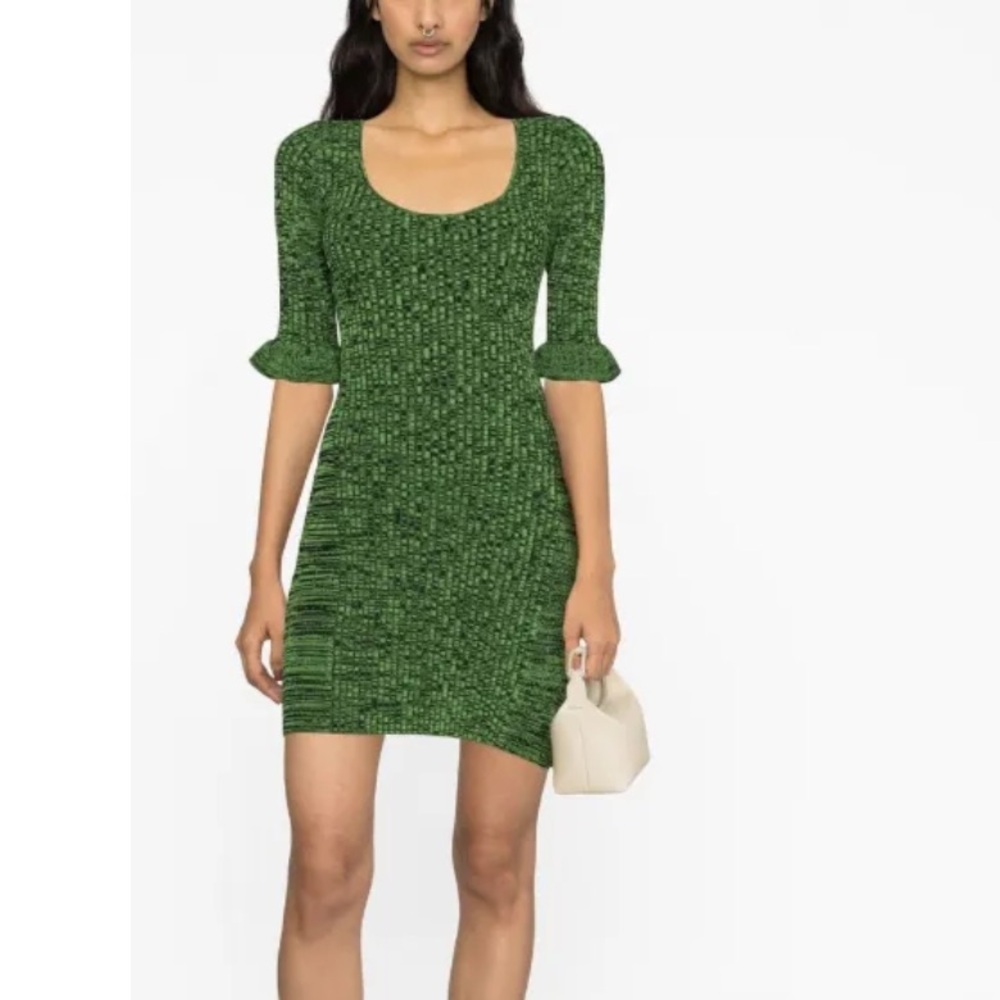 GANNI
flounce-sleeve mélange minidress NWOT MEDIUM